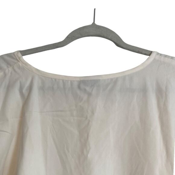 Womens J.Jill White Pique Modern Boxy Cropped Buttery Soft Modal Top Size Medium - Picture 6 of 16